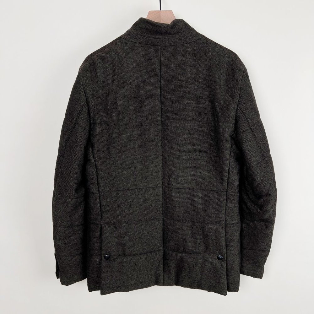 Massimo Dutti Tweed Puffer Field Jacket Coat Dark Academia Work Blazer Preppy - Picture 9 of 11